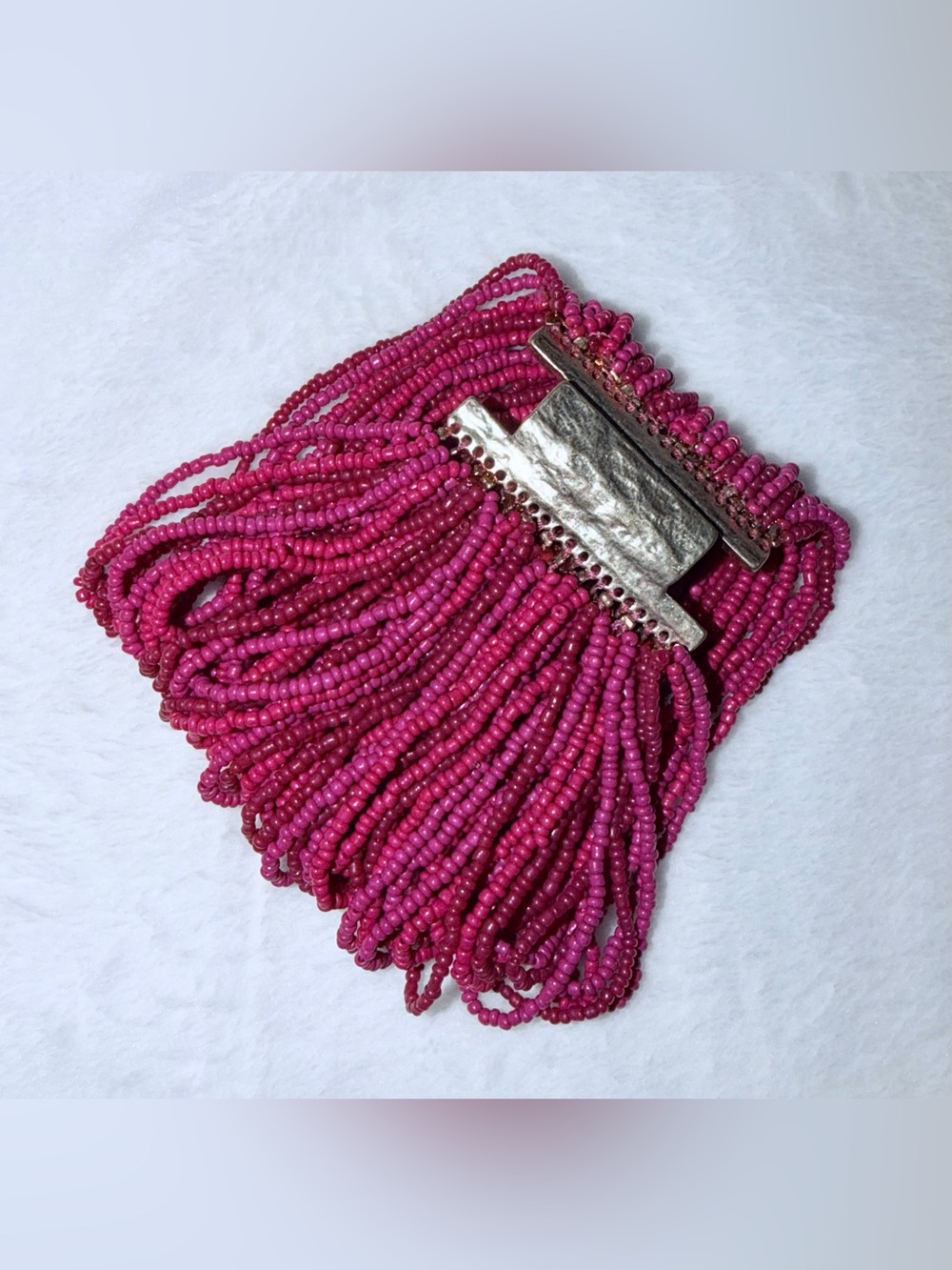 Vintage Chico’s Fuchsia Seed Bead Bracelet